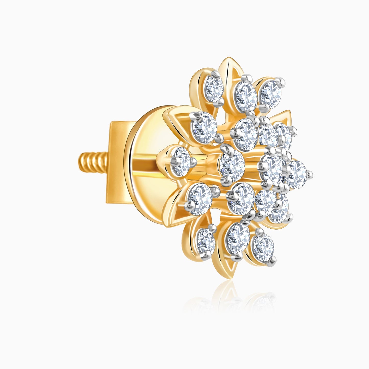 Gold Radiant Blossom Diamond Earrings