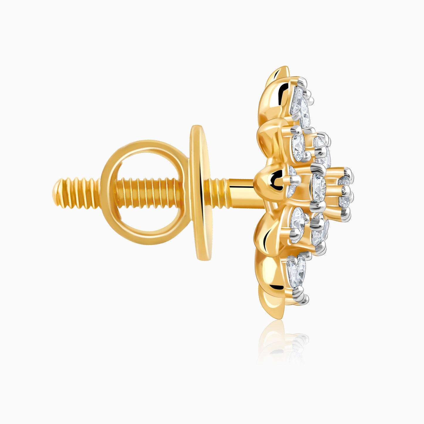 Gold Radiant Blossom Diamond Earrings