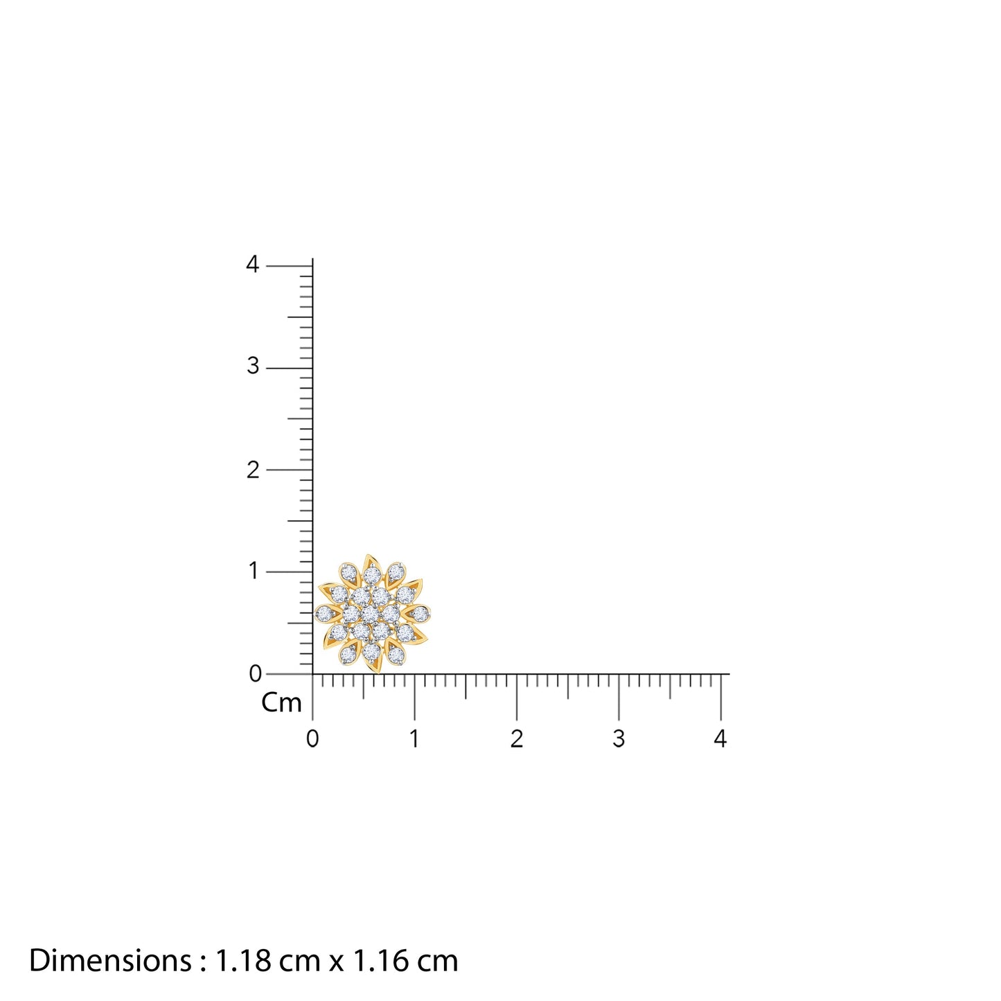 Gold Radiant Blossom Diamond Earrings