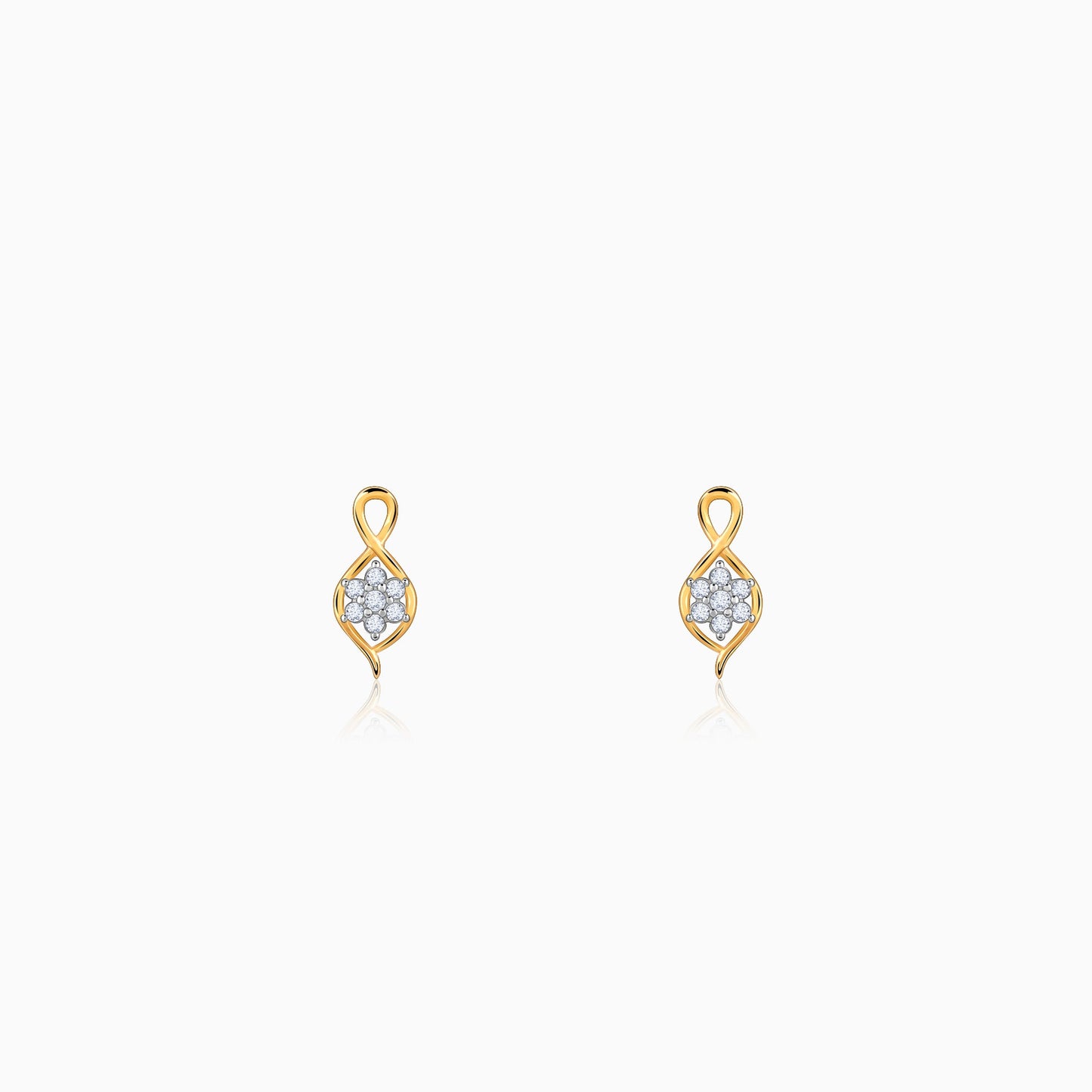 Gold Pure Flora Diamond Earrings