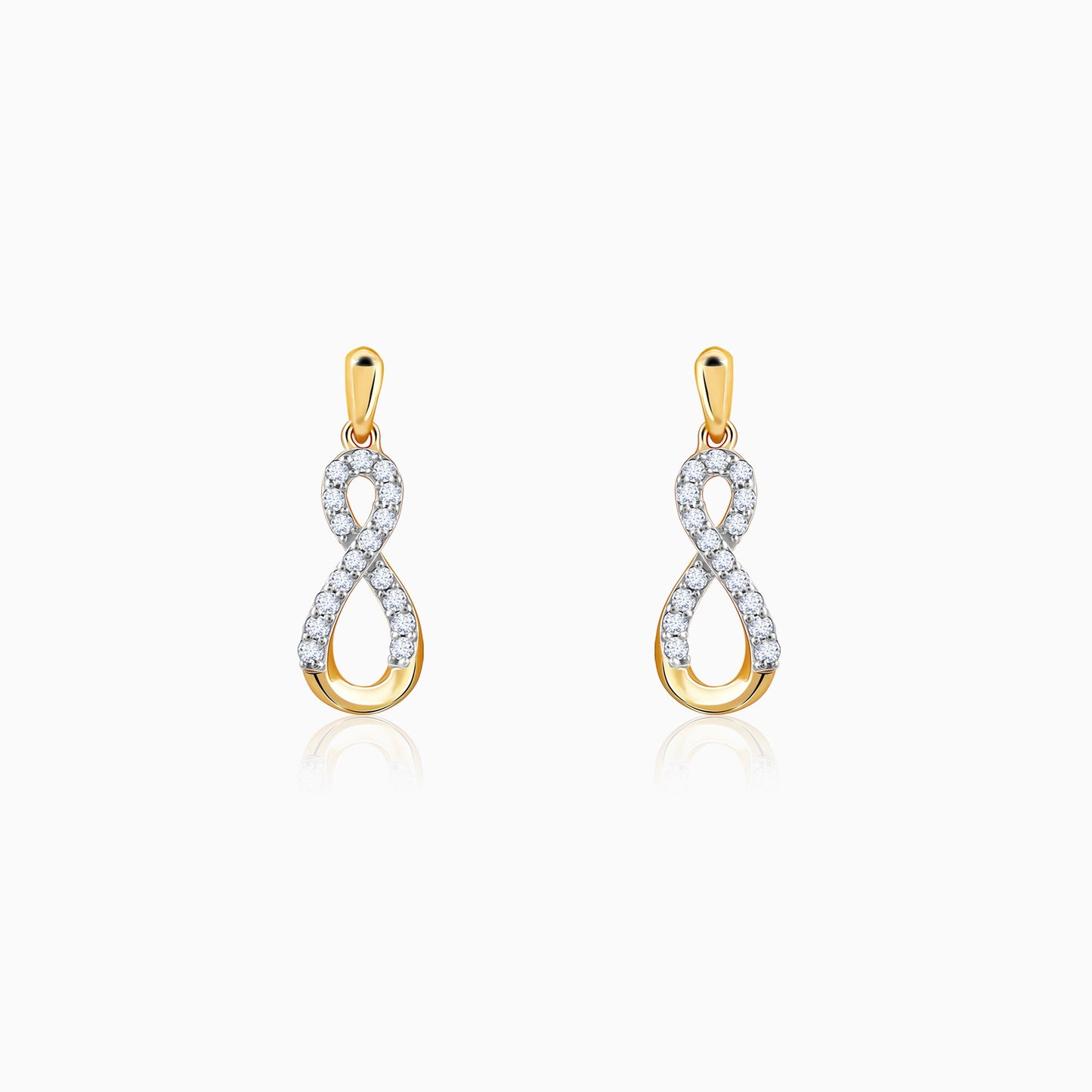 Gold Infinity Glow Diamond Earrings