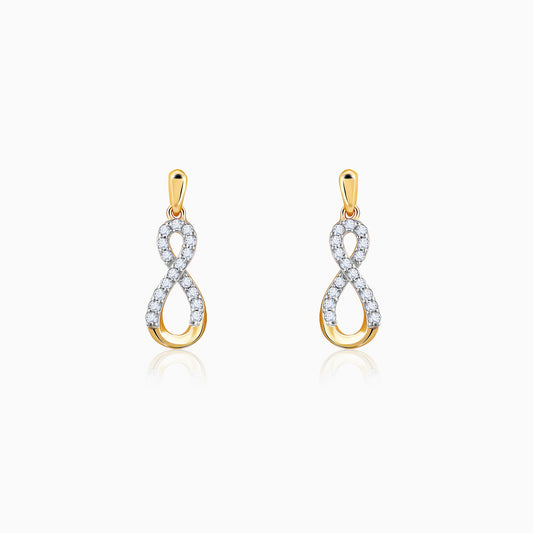 Gold Infinity Glow Diamond Earrings