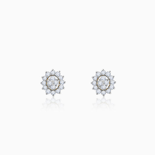 Gold Daisy Diamond Earrings