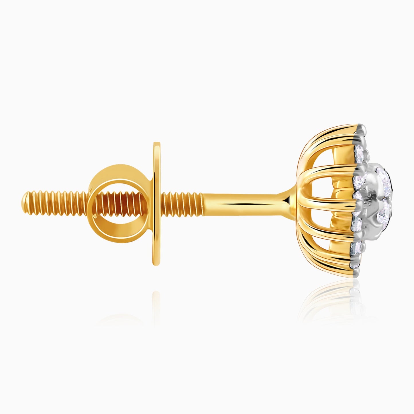 Gold Daisy Diamond Earrings