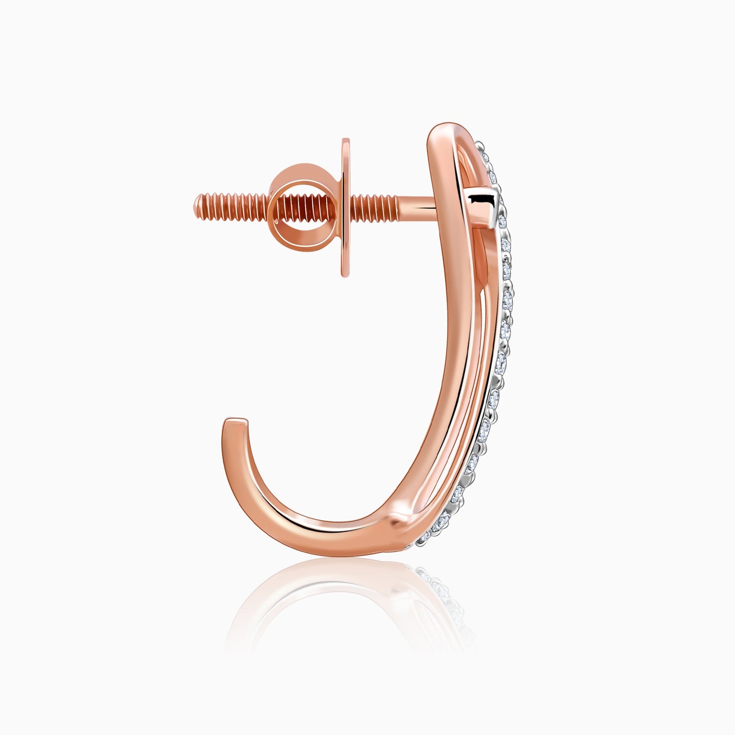 Rose Gold Artemis J-hoop Diamond Earrings