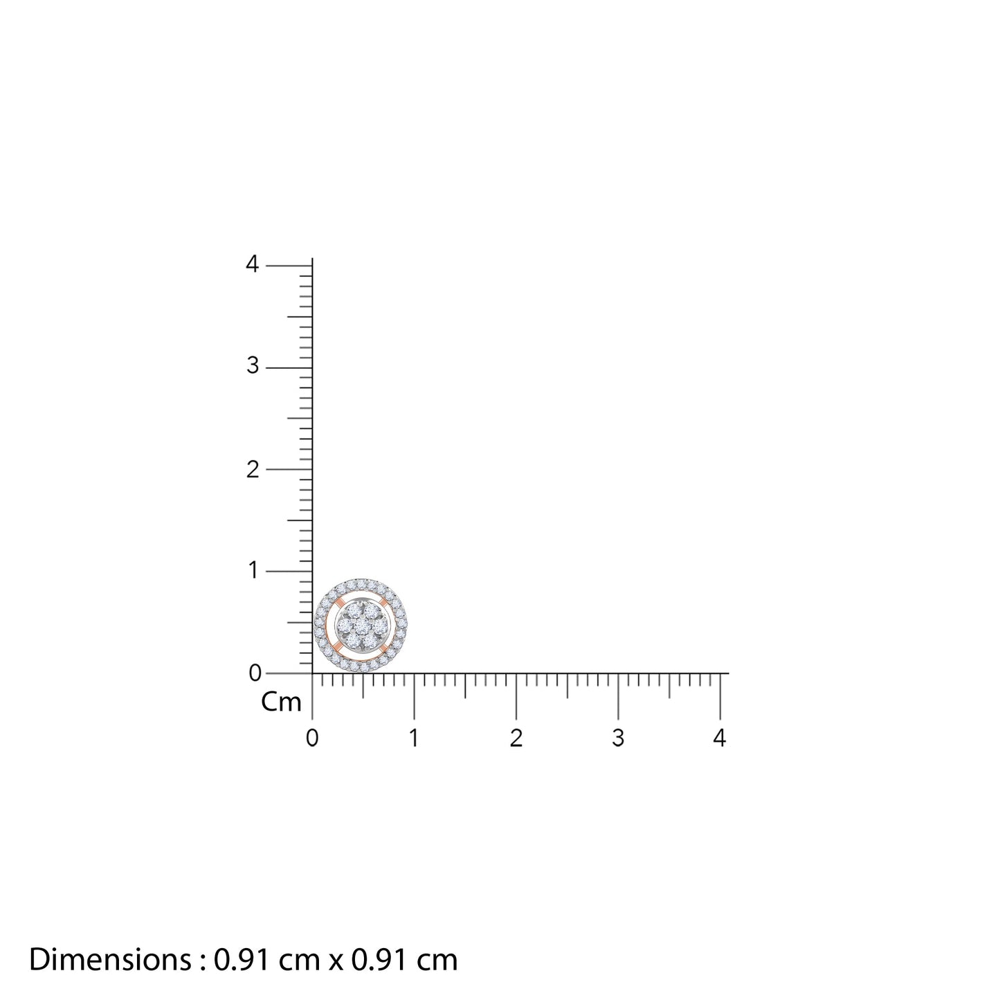 Rose Gold Poise Halo Diamond Earrings