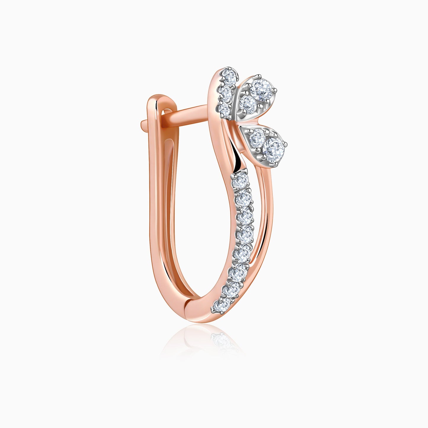 Rose Gold Flowery Diamond Earrings