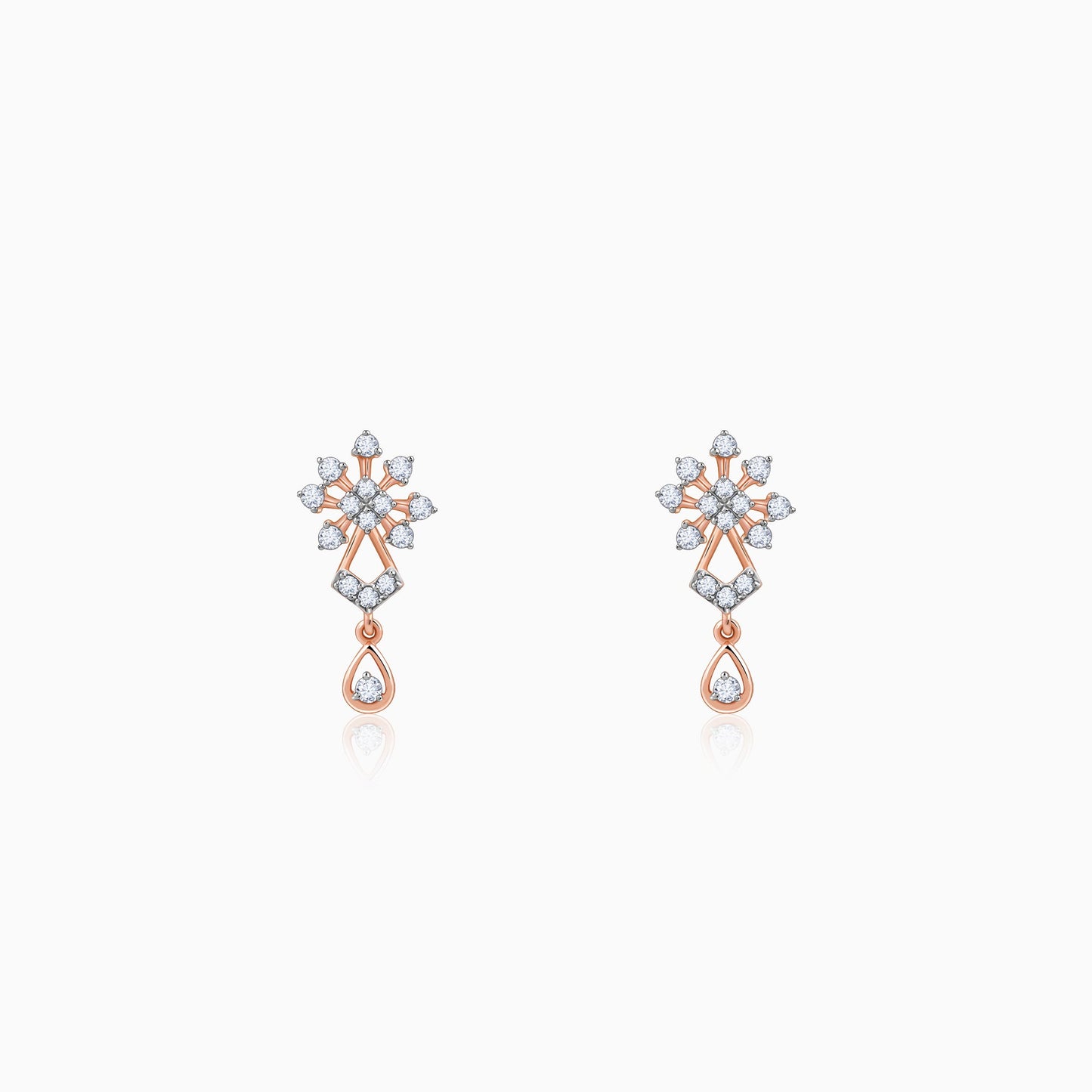 Rose Gold Petal Poetry Diamond Earrings