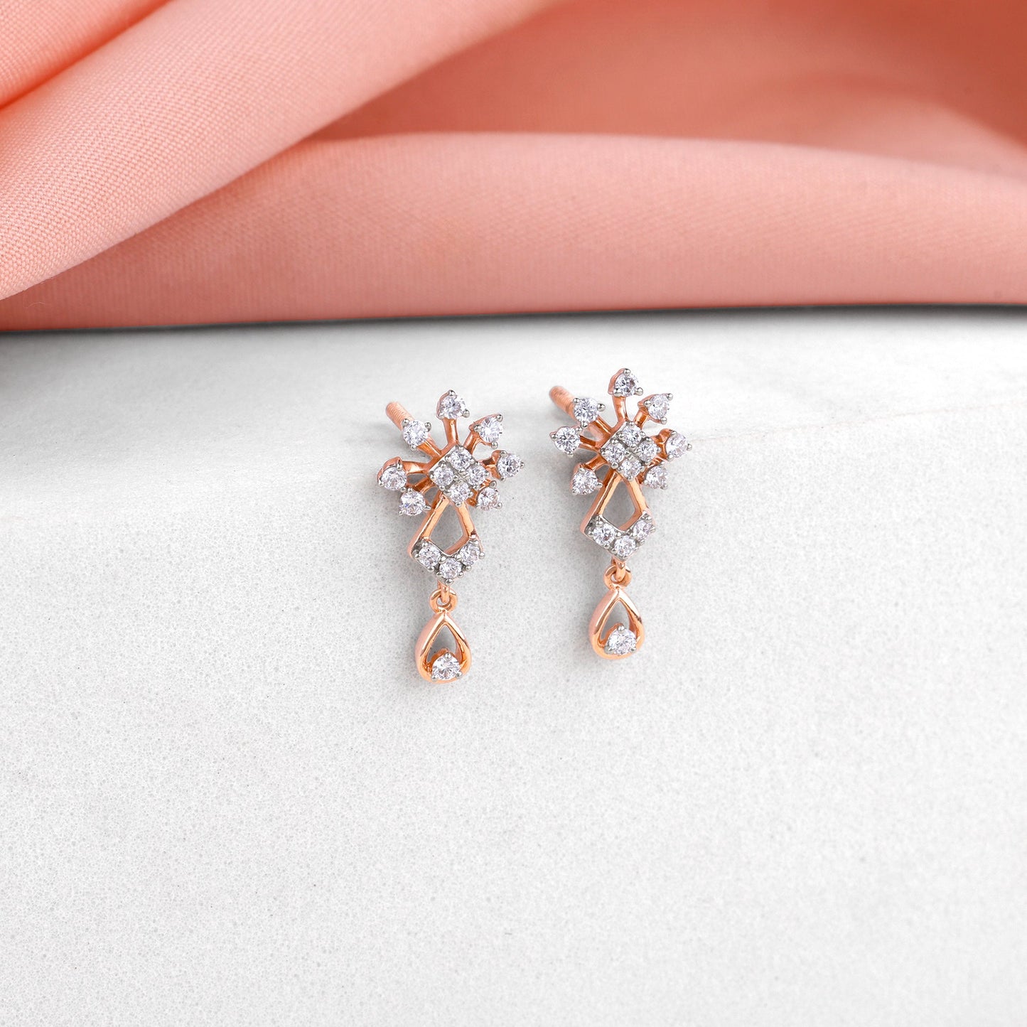 Rose Gold Petal Poetry Diamond Earrings