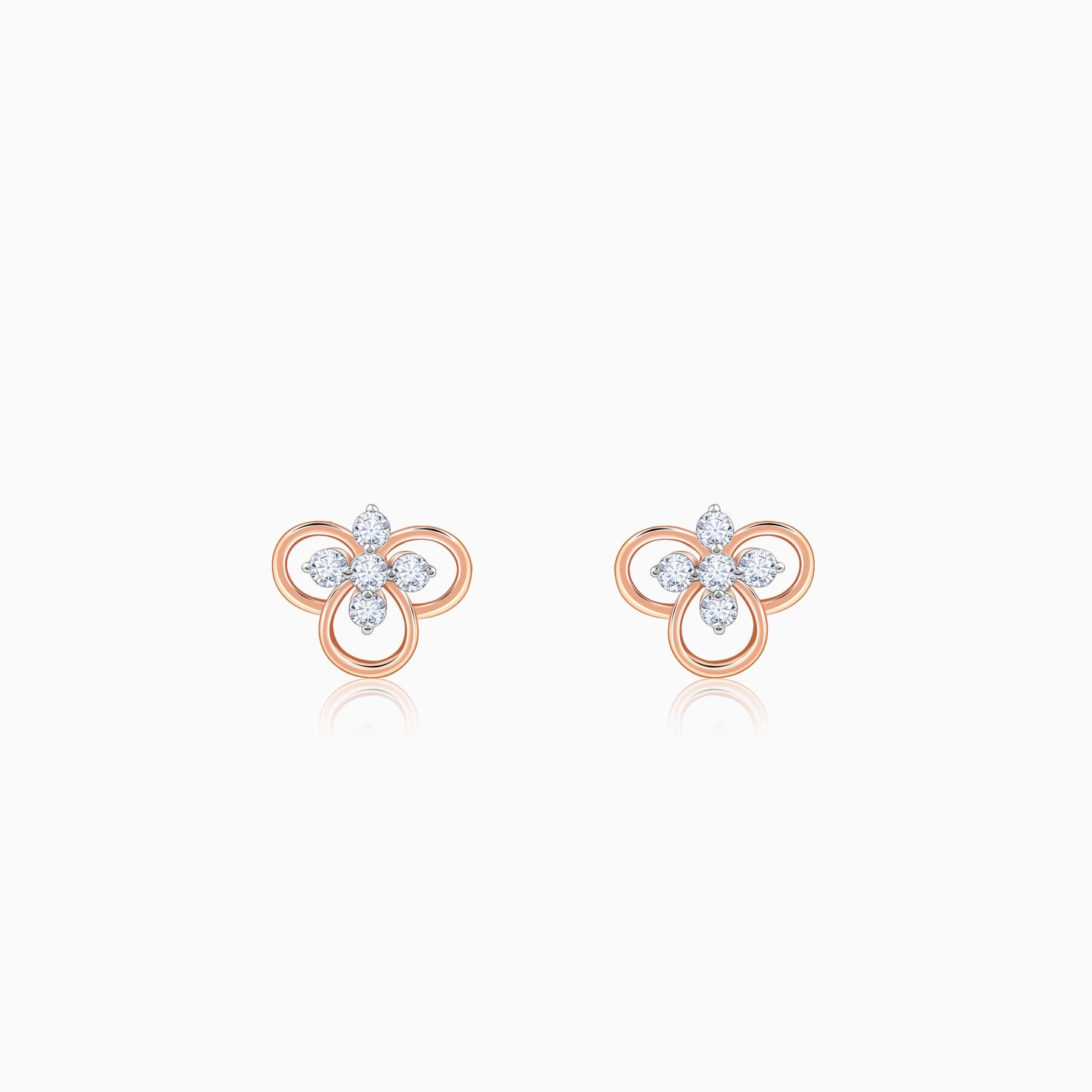 Rose Gold Velora Diamond Stud Earrings