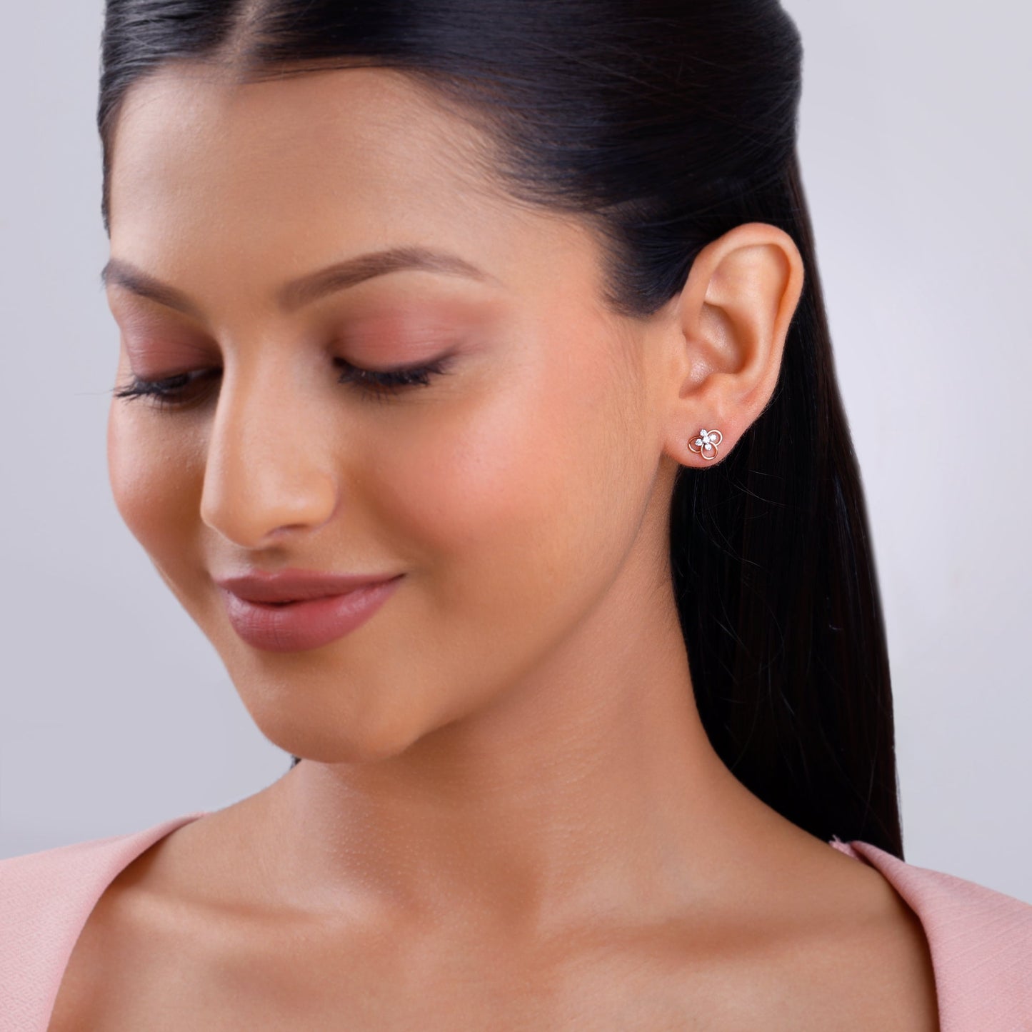 Rose Gold Velora Diamond Stud Earrings