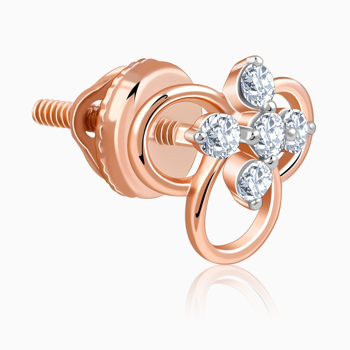 Rose Gold Velora Diamond Stud Earrings