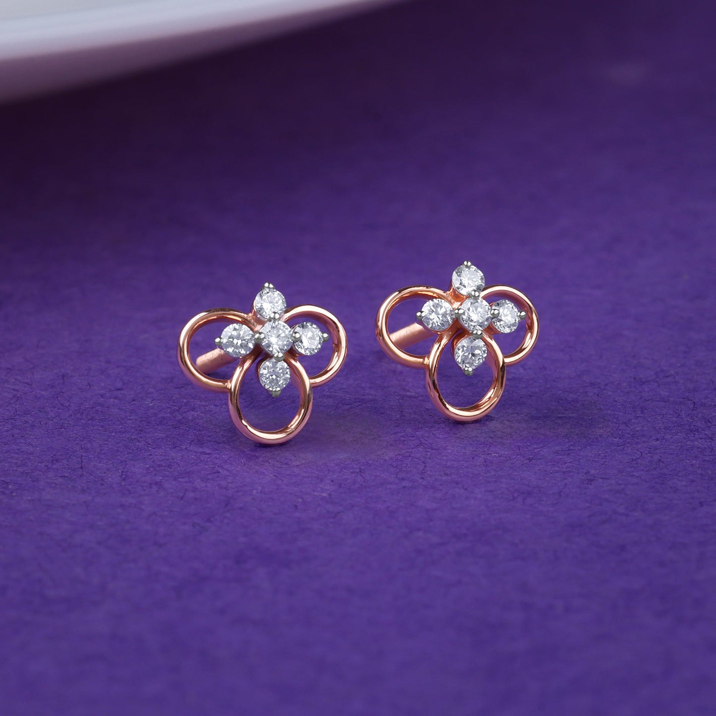 Rose Gold Velora Diamond Stud Earrings