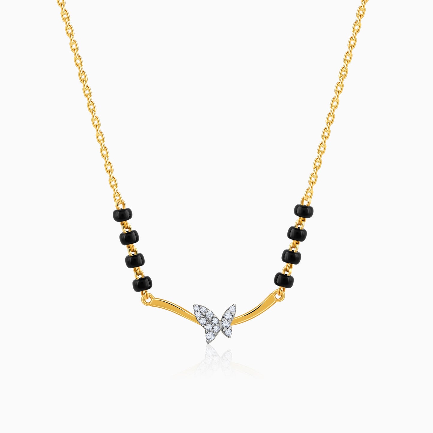 Gold Pushpa Diamond Mangalsutra