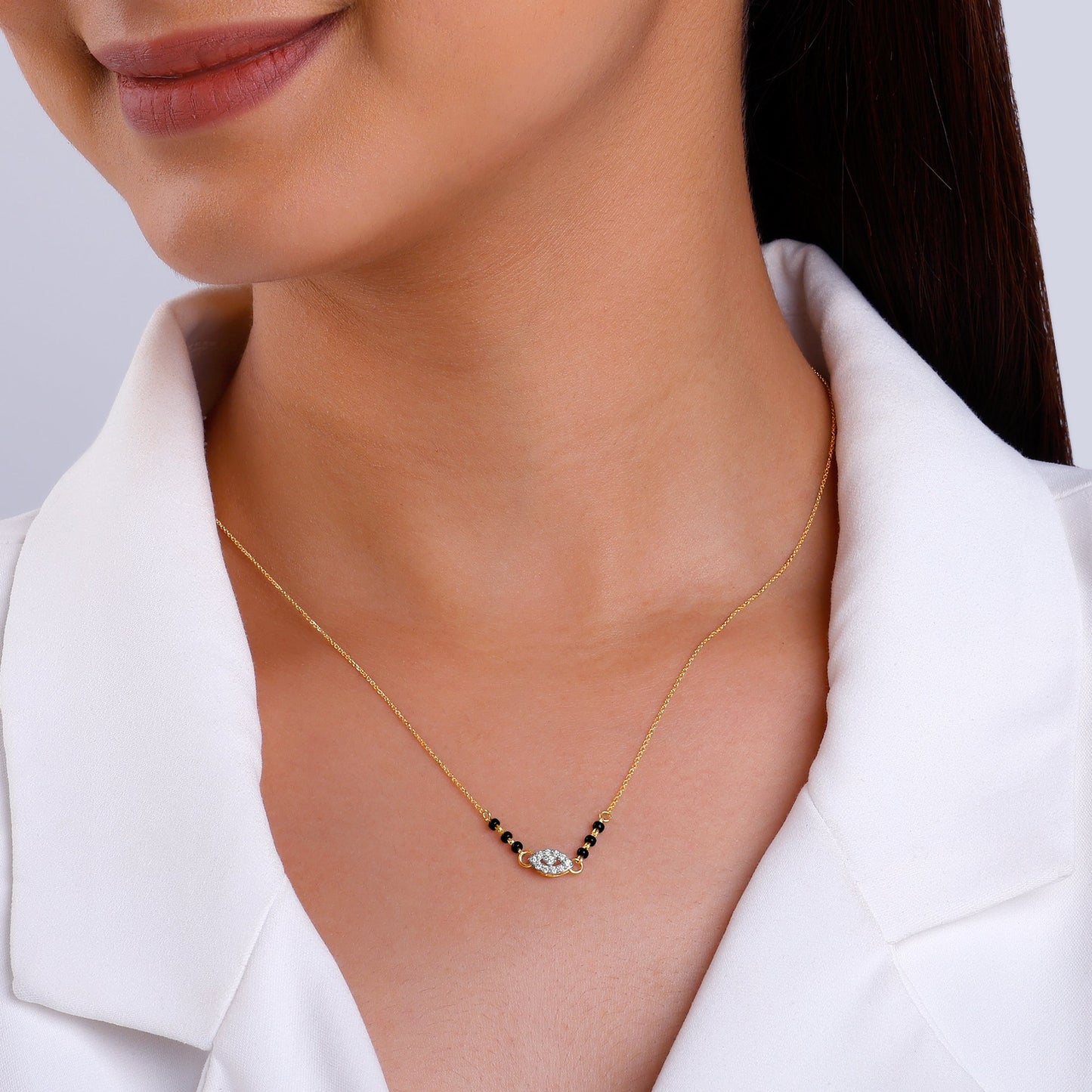Gold Evil Eye Diamond Mangalsutra