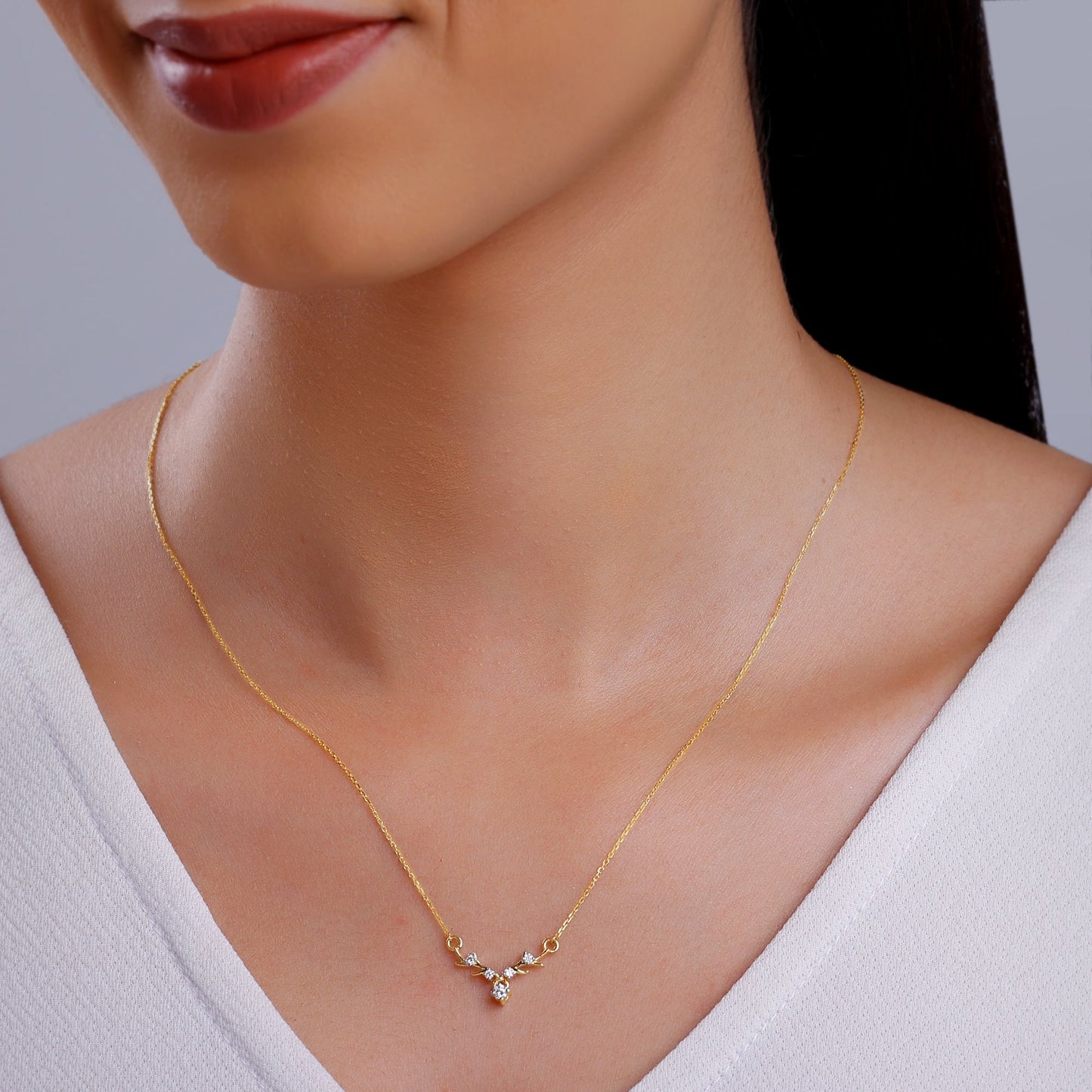 Gold Dearest Deer Diamond Necklace