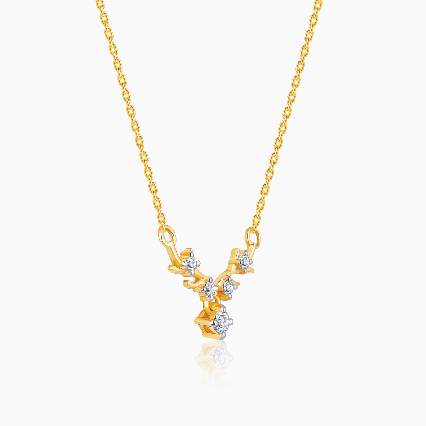 Gold Dearest Deer Diamond Necklace