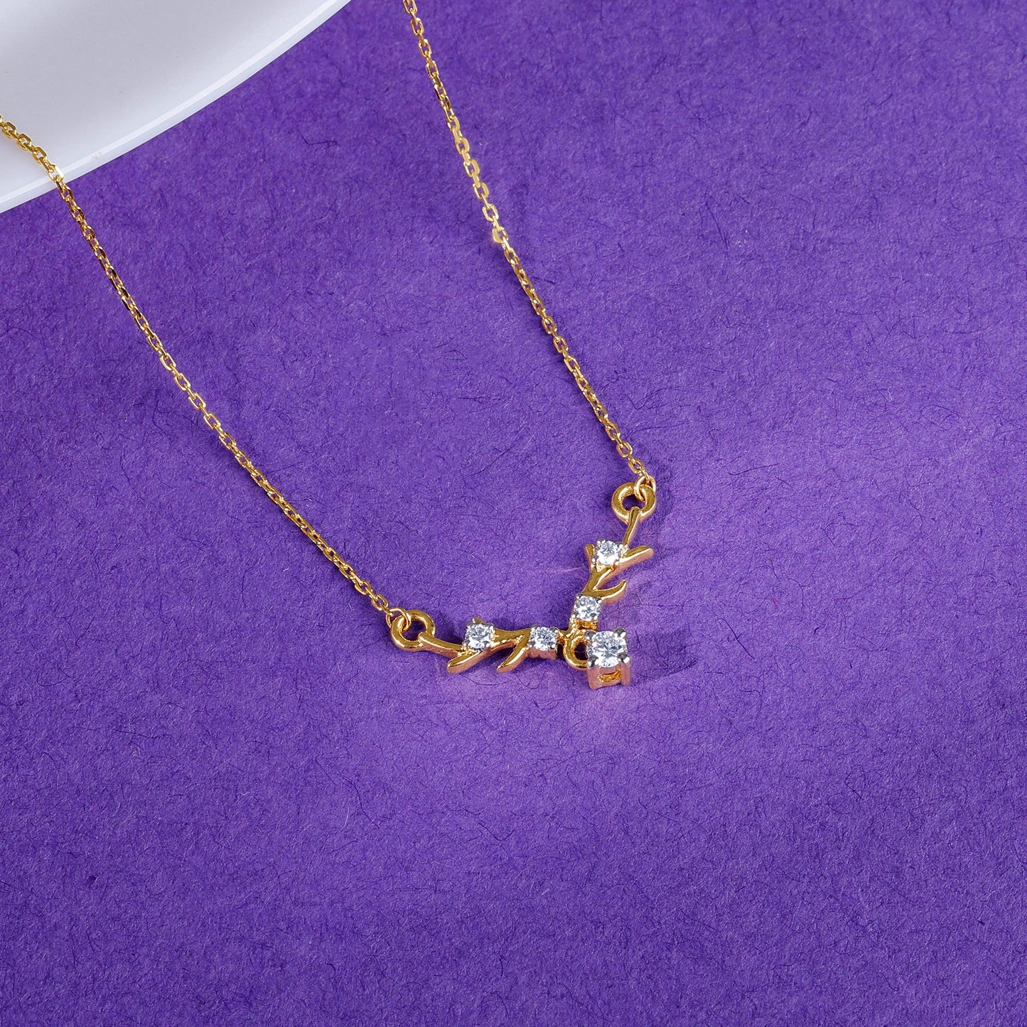 Gold Dearest Deer Diamond Necklace