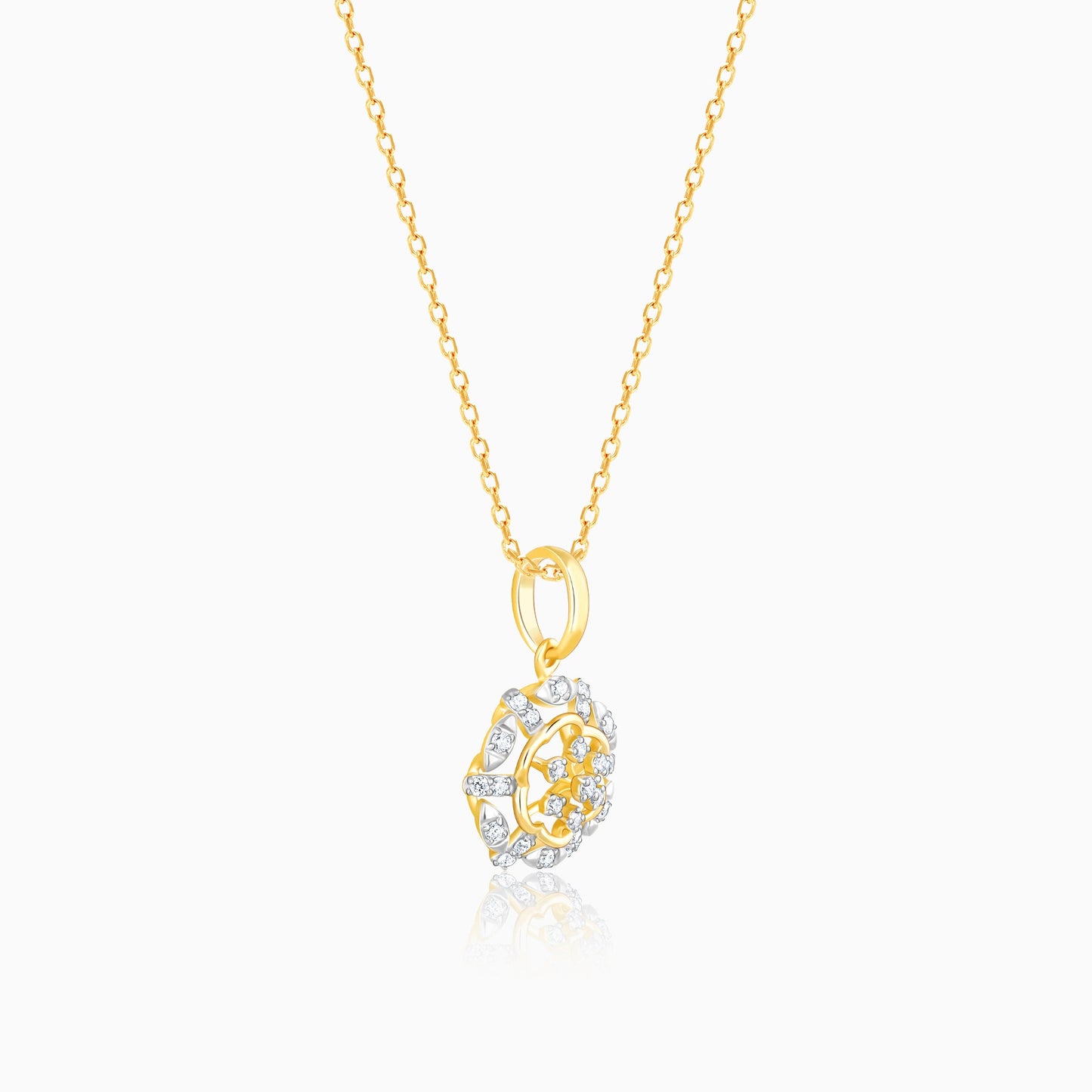 Gold Floral Glory Diamond Pendant