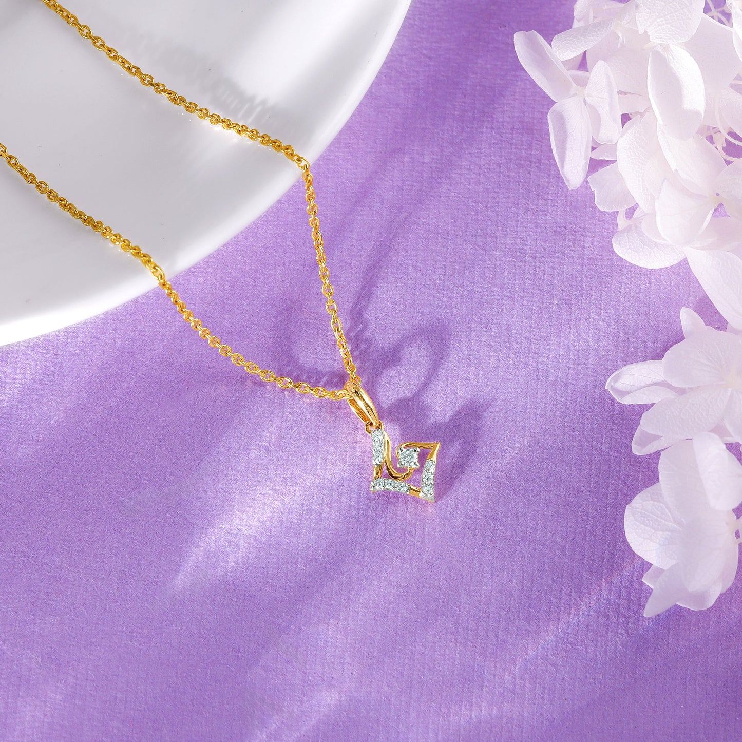 Gold Cradle Diamond Pendant