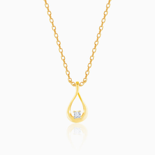 Gold Drop Solitaire Diamond Pendant