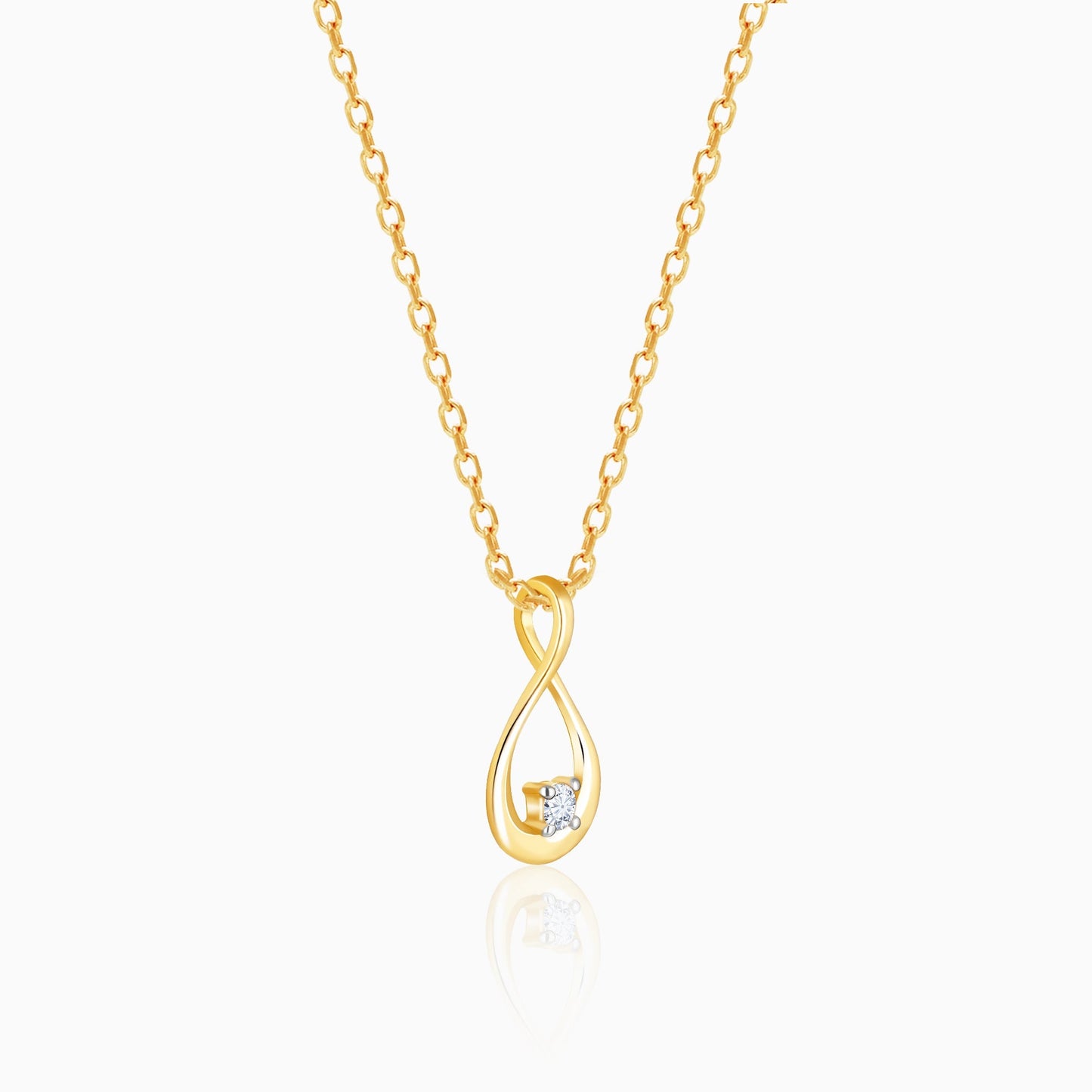 Gold Drop Solitaire Diamond Pendant