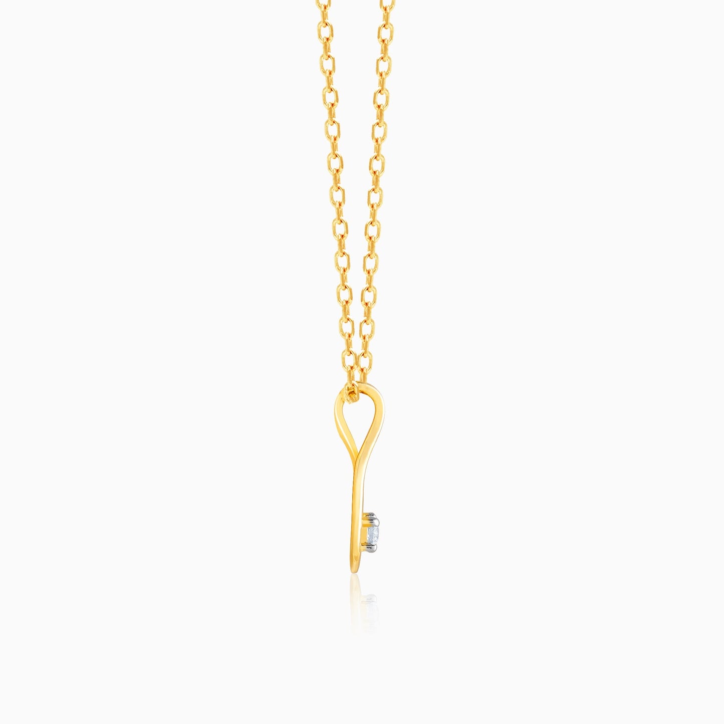Gold Drop Solitaire Diamond Pendant