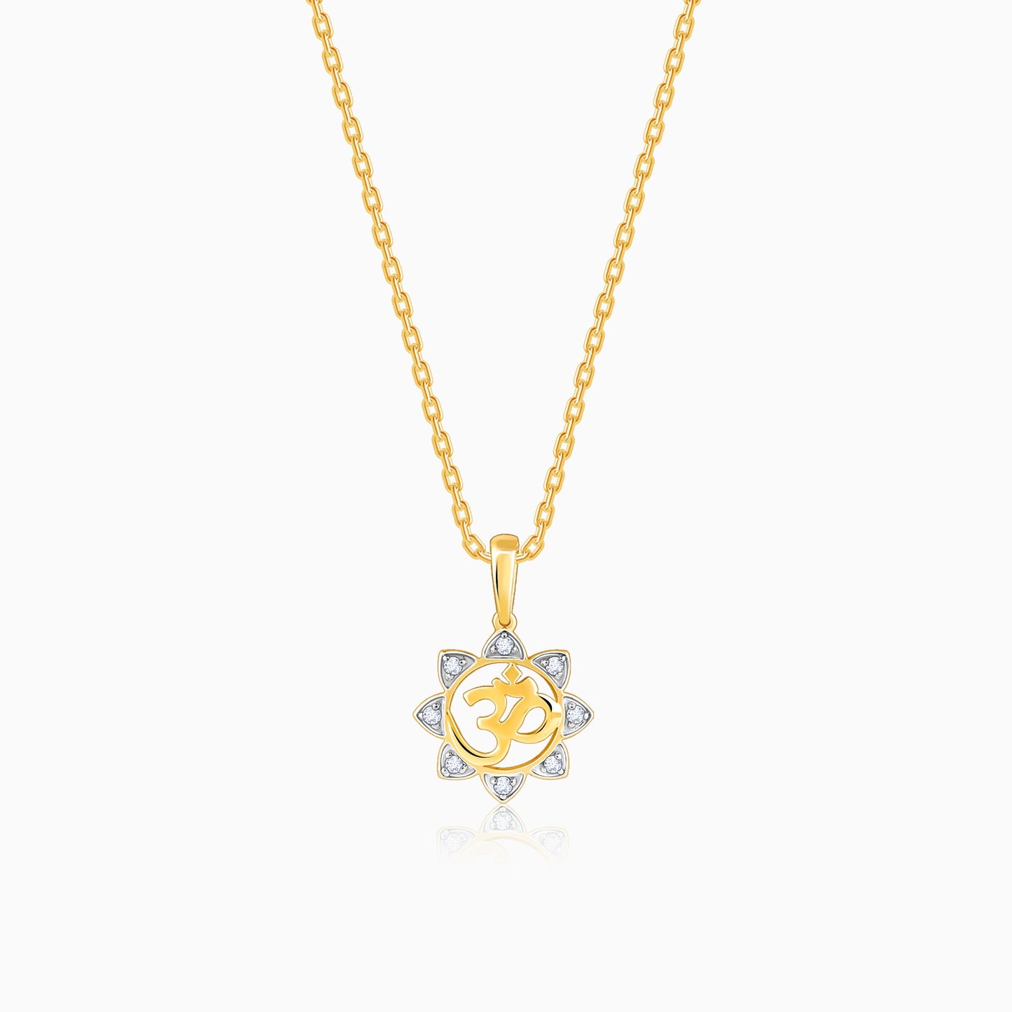 Gold Radiant Om Diamond Pendant
