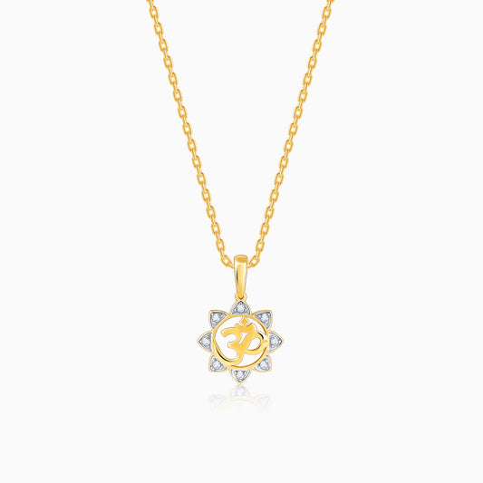 Gold Radiant Om Diamond Pendant