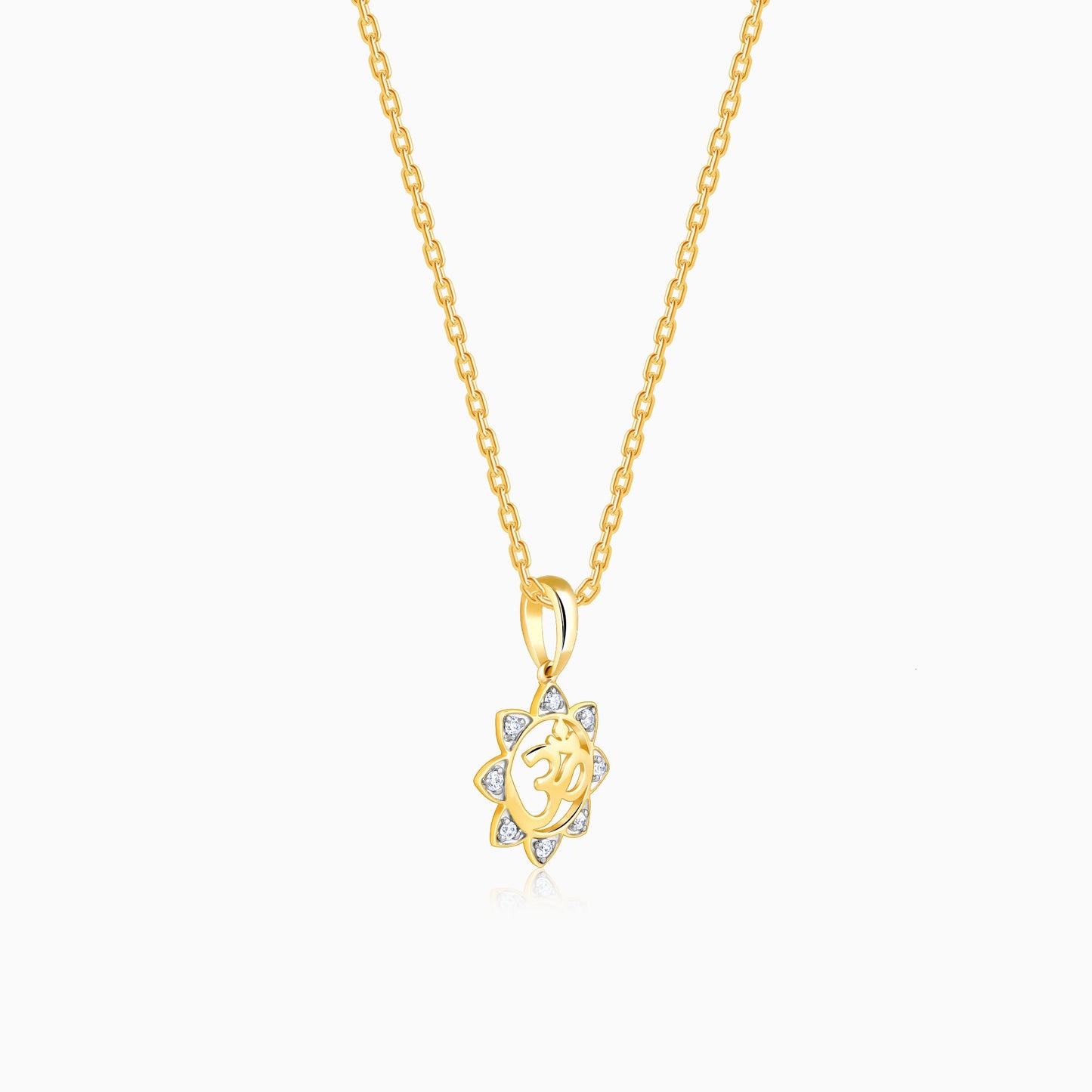 Gold Radiant Om Diamond Pendant