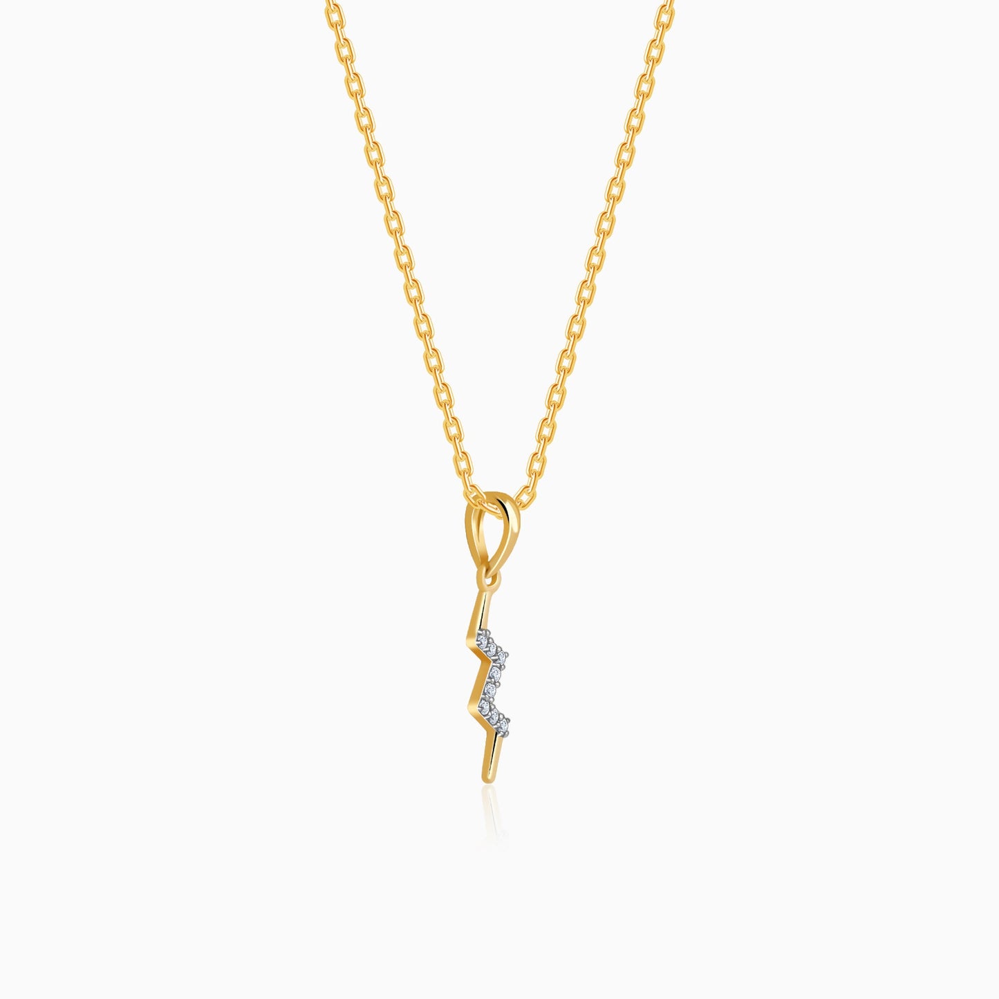 Gold Thunderbolt Diamond Pendant
