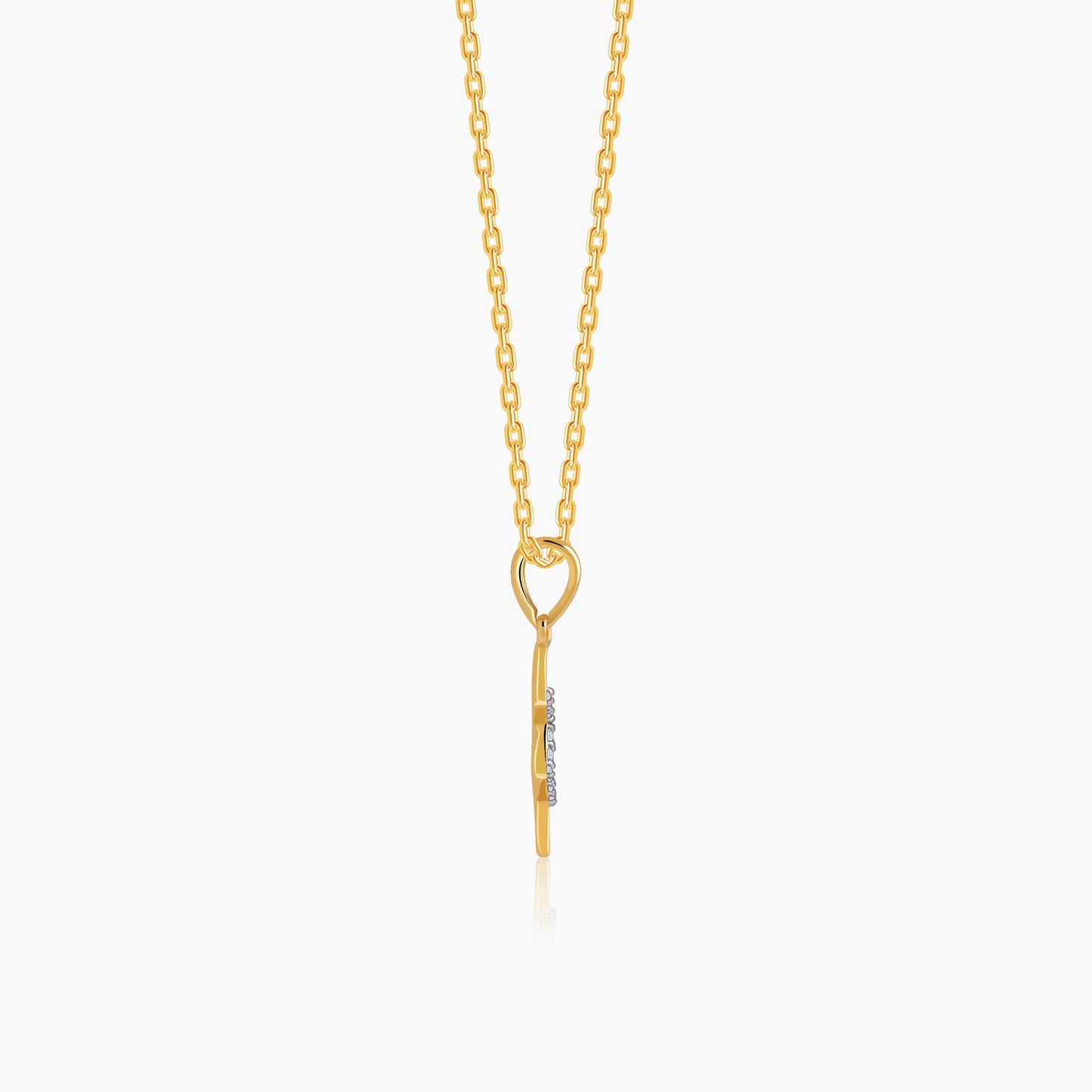 Gold Thunderbolt Diamond Pendant