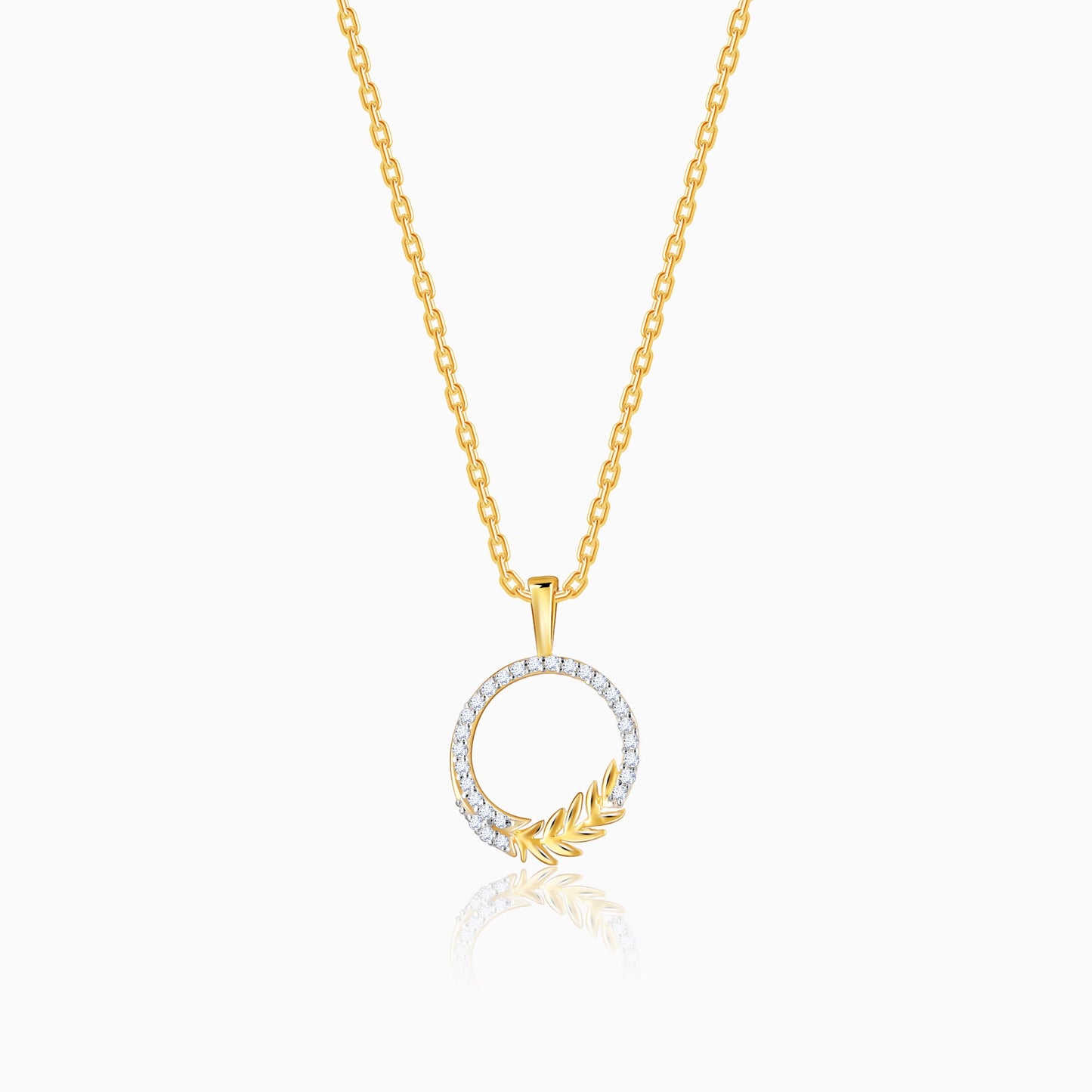 Gold Enchanted Foliage Diamond Pendant