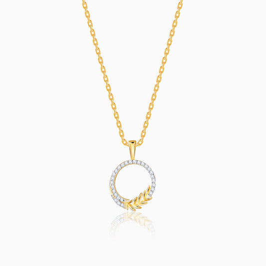 Gold Enchanted Foliage Diamond Pendant