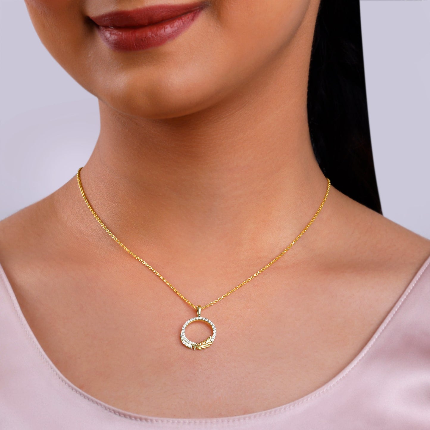 Gold Enchanted Foliage Diamond Pendant