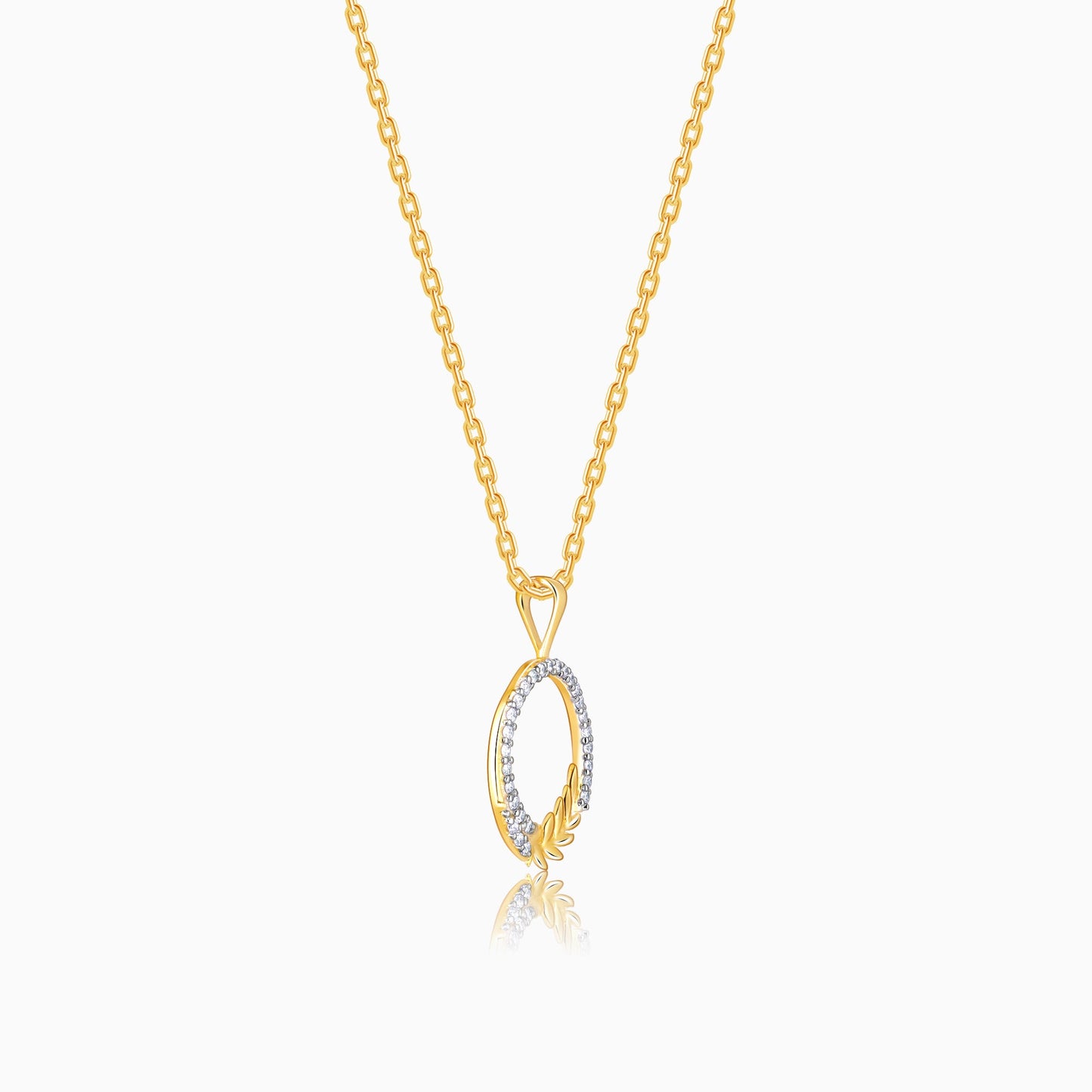 Gold Enchanted Foliage Diamond Pendant