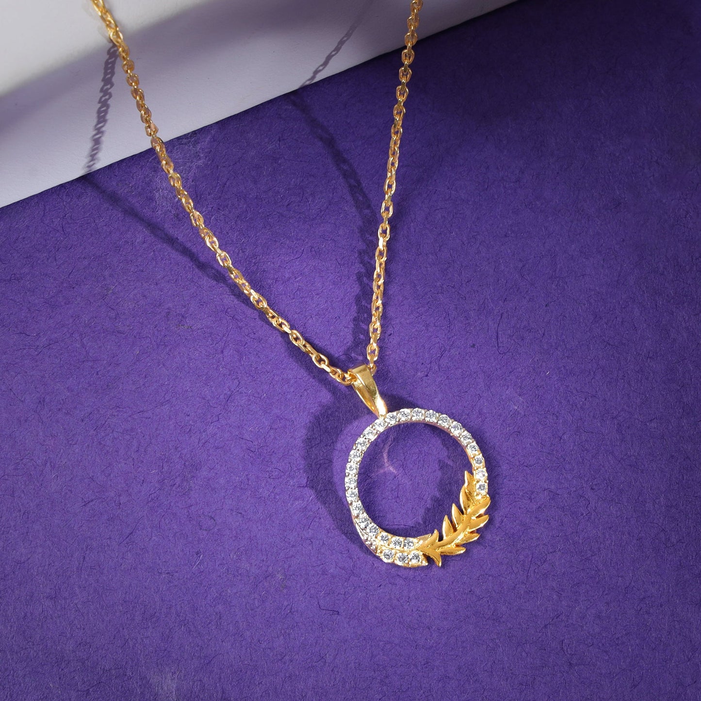 Gold Enchanted Foliage Diamond Pendant