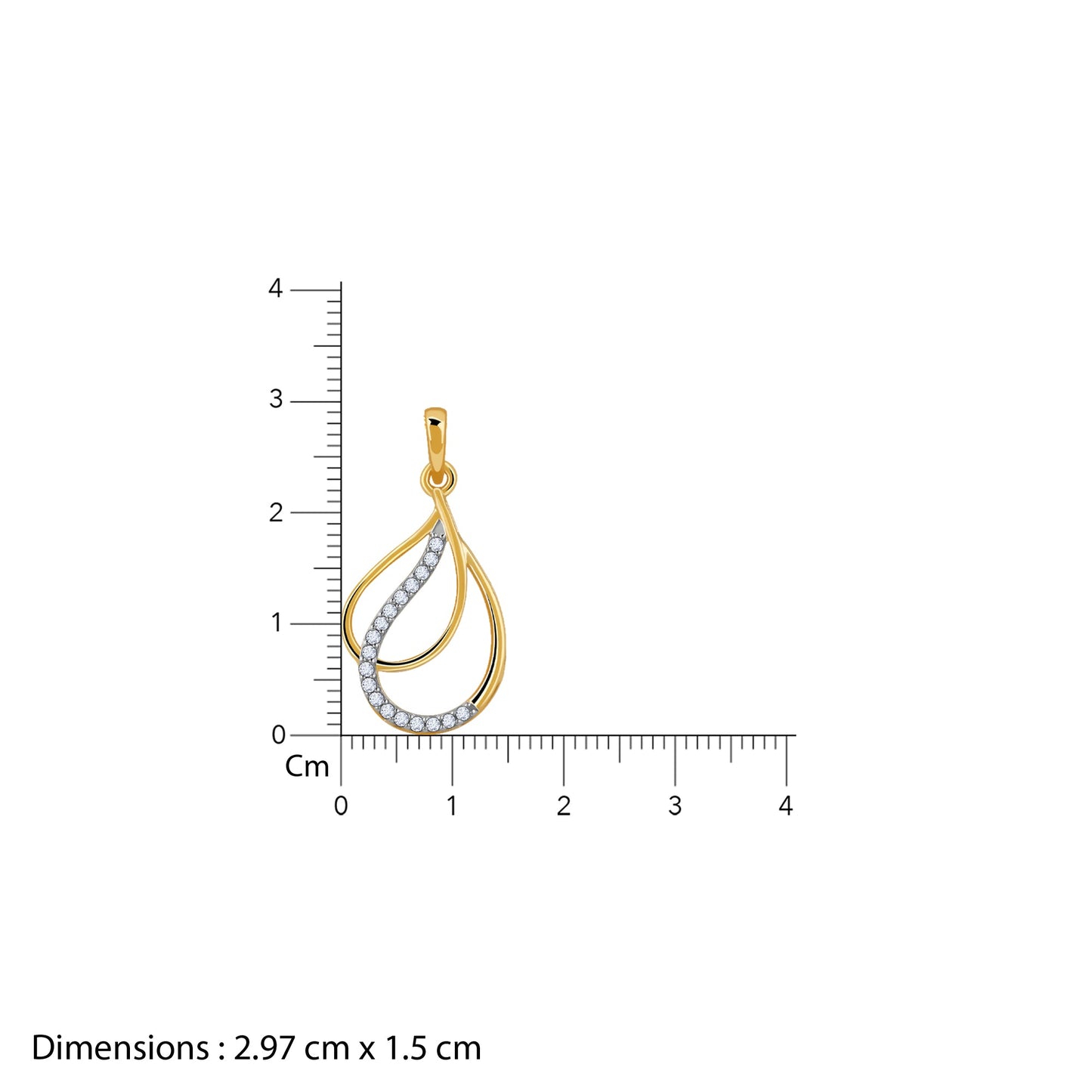 Gold Dual Dewdrop Diamond Pendant