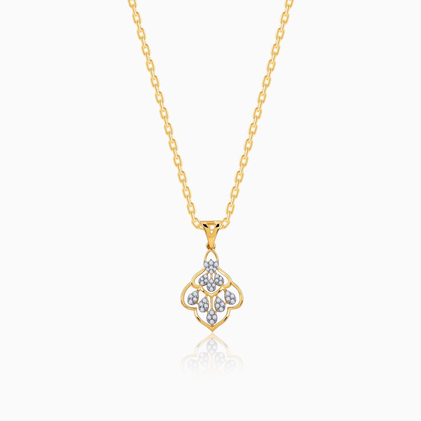 Gold Heart of Spade Diamond Pendant