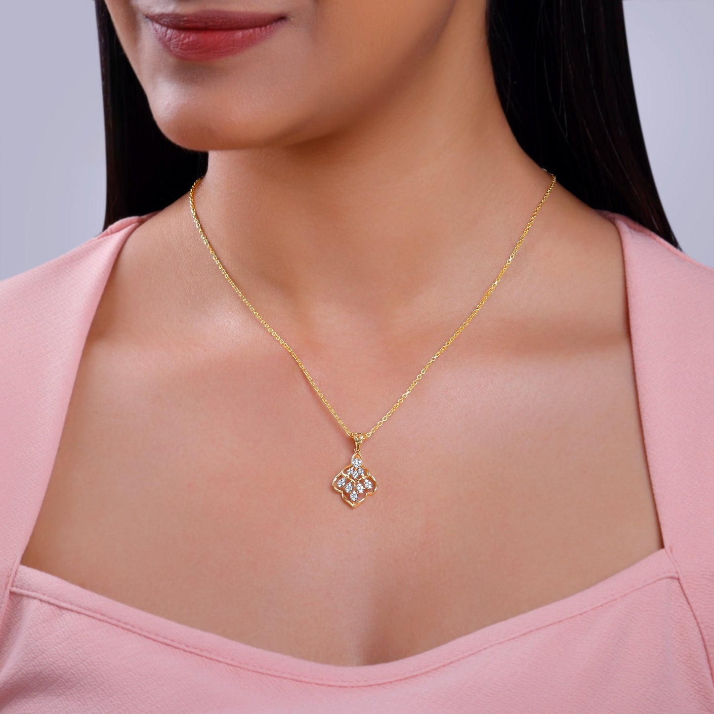 Gold Heart of Spade Diamond Pendant