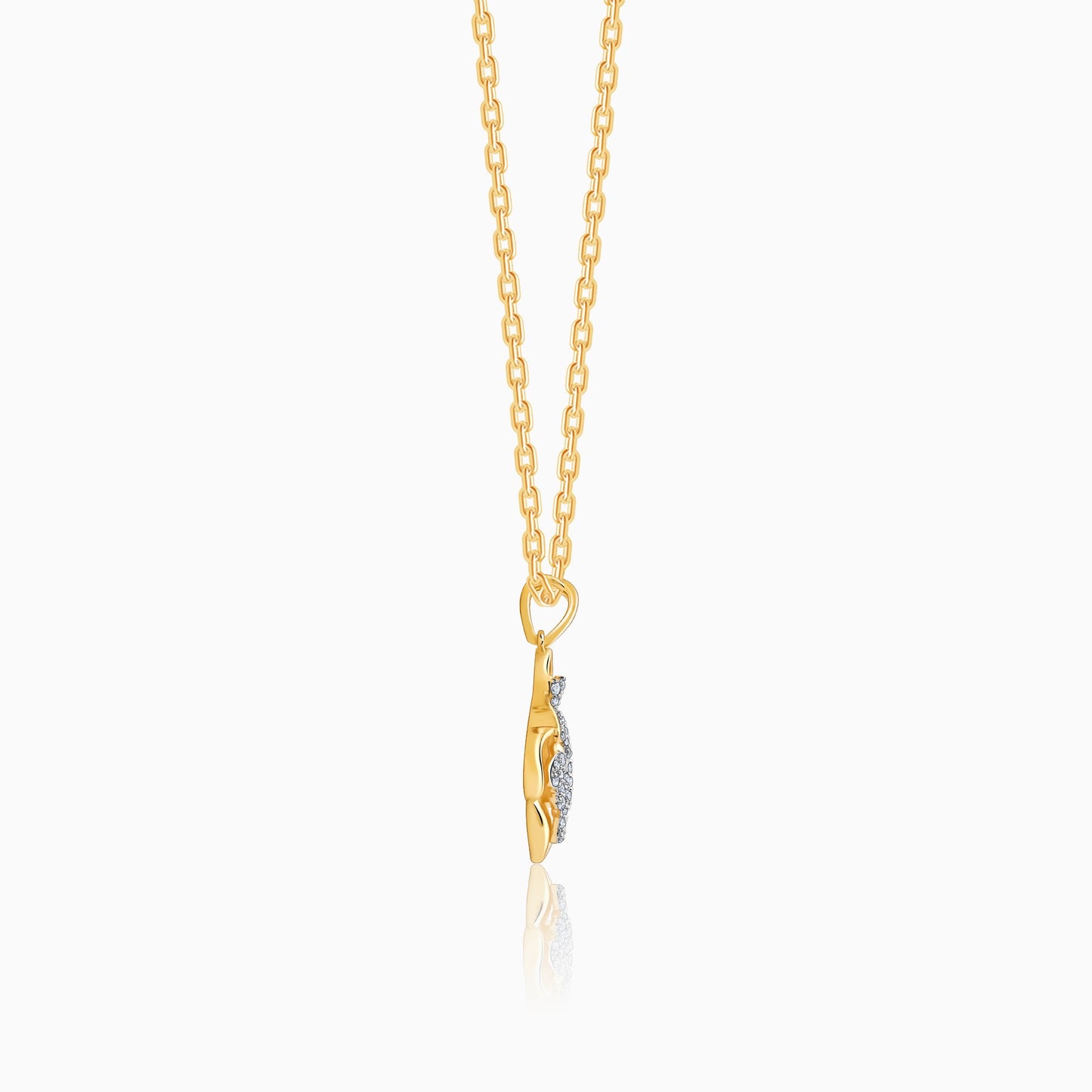 Gold Heart of Spade Diamond Pendant