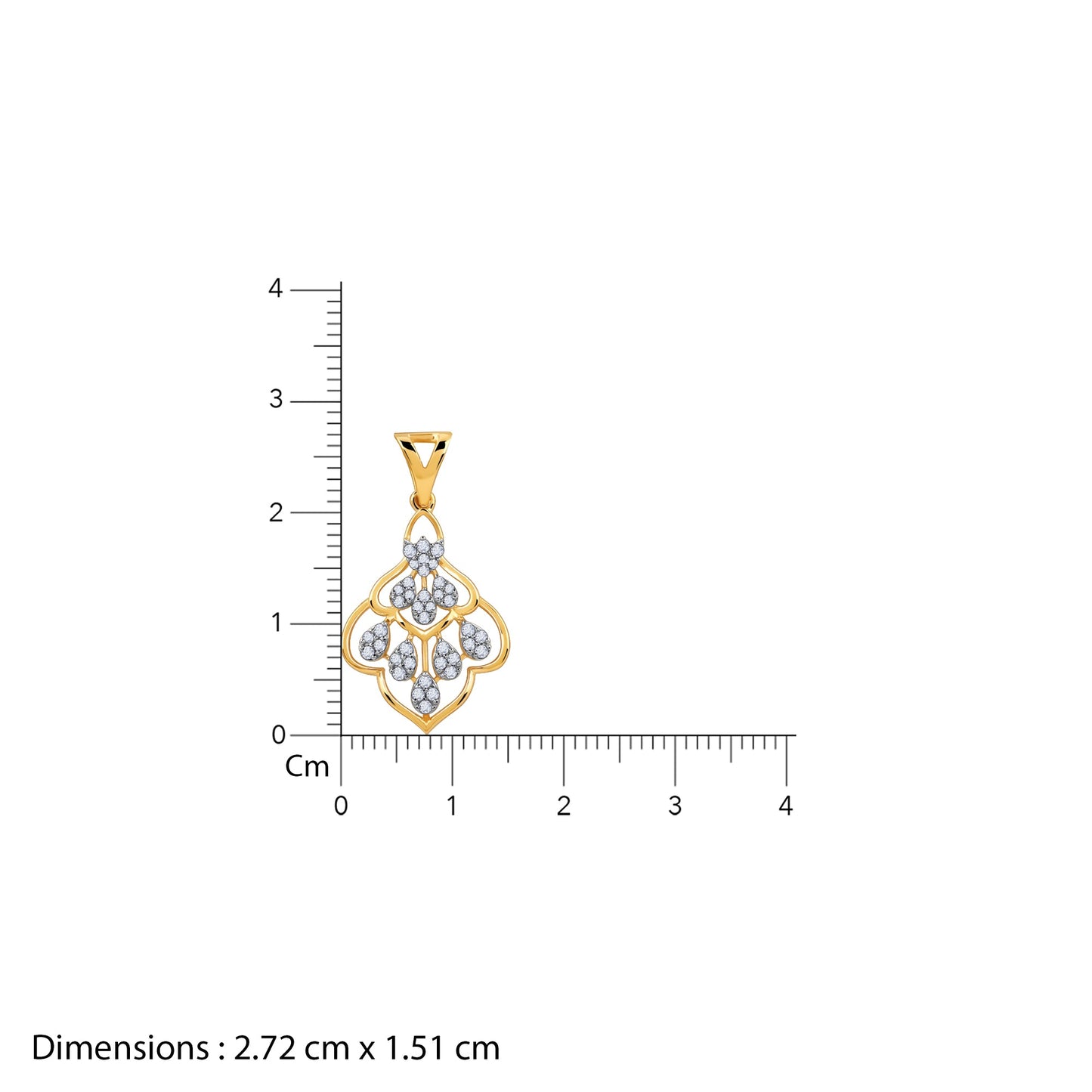 Gold Heart of Spade Diamond Pendant