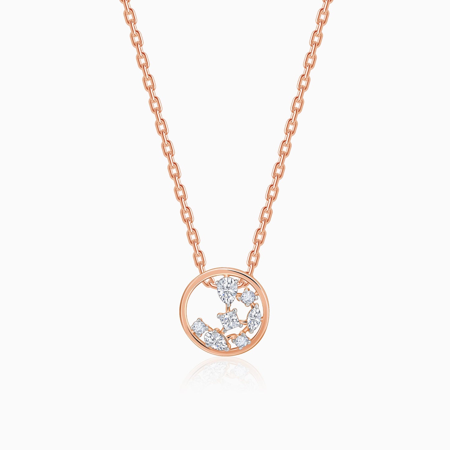 Rose Gold Circle of Faith Diamond Pendant