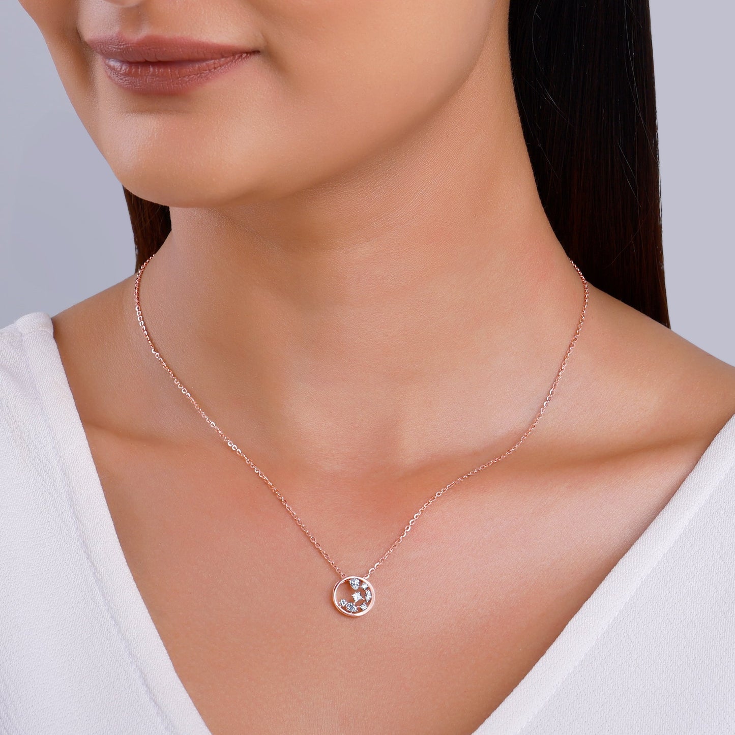 Rose Gold Circle of Faith Diamond Pendant