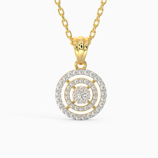 Gold Enchanting Moon Diamond Pendant