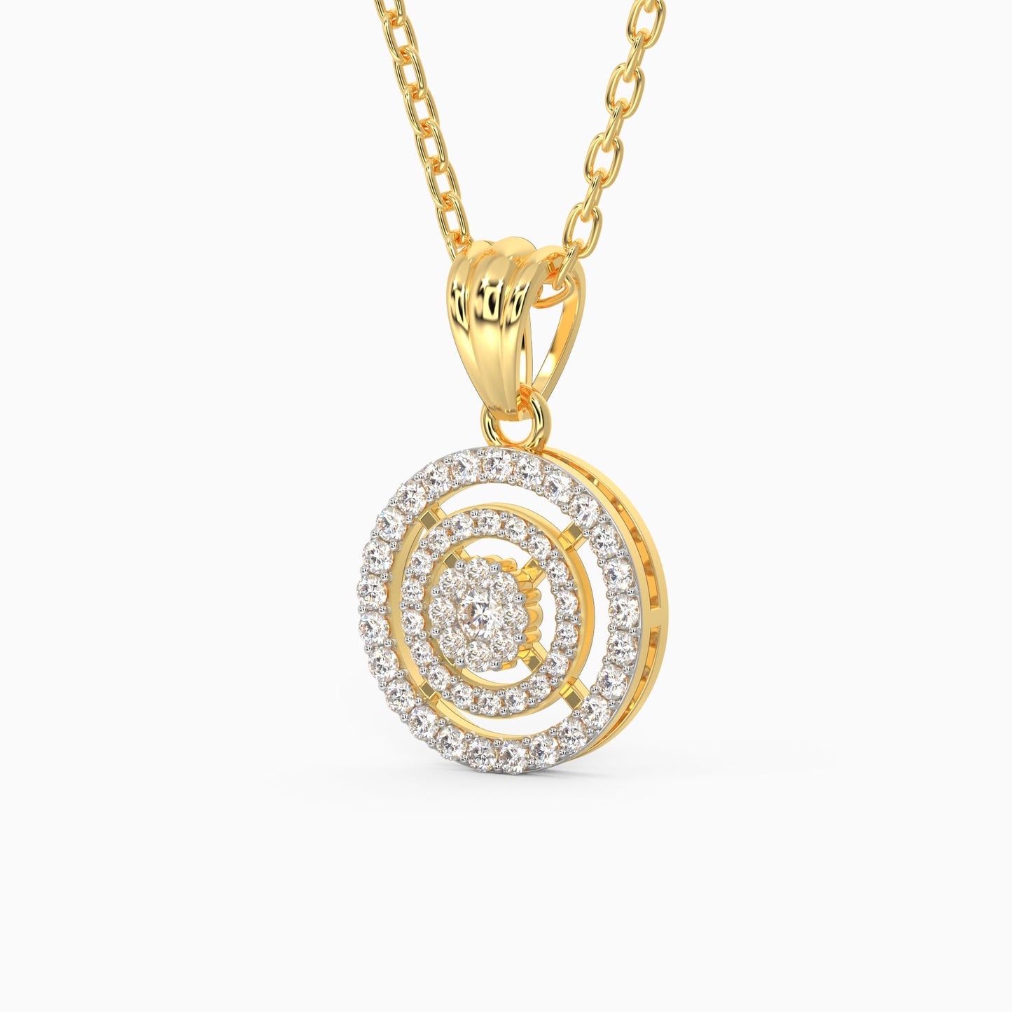 Gold Enchanting Moon Diamond Pendant
