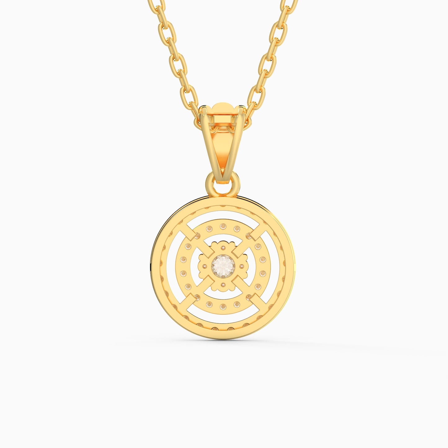 Gold Enchanting Moon Diamond Pendant