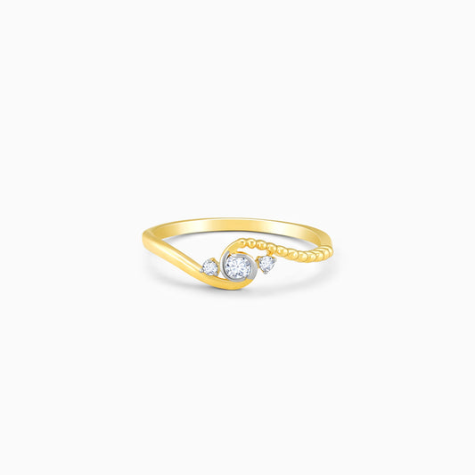 Gold Classic Curvy Diamond Ring