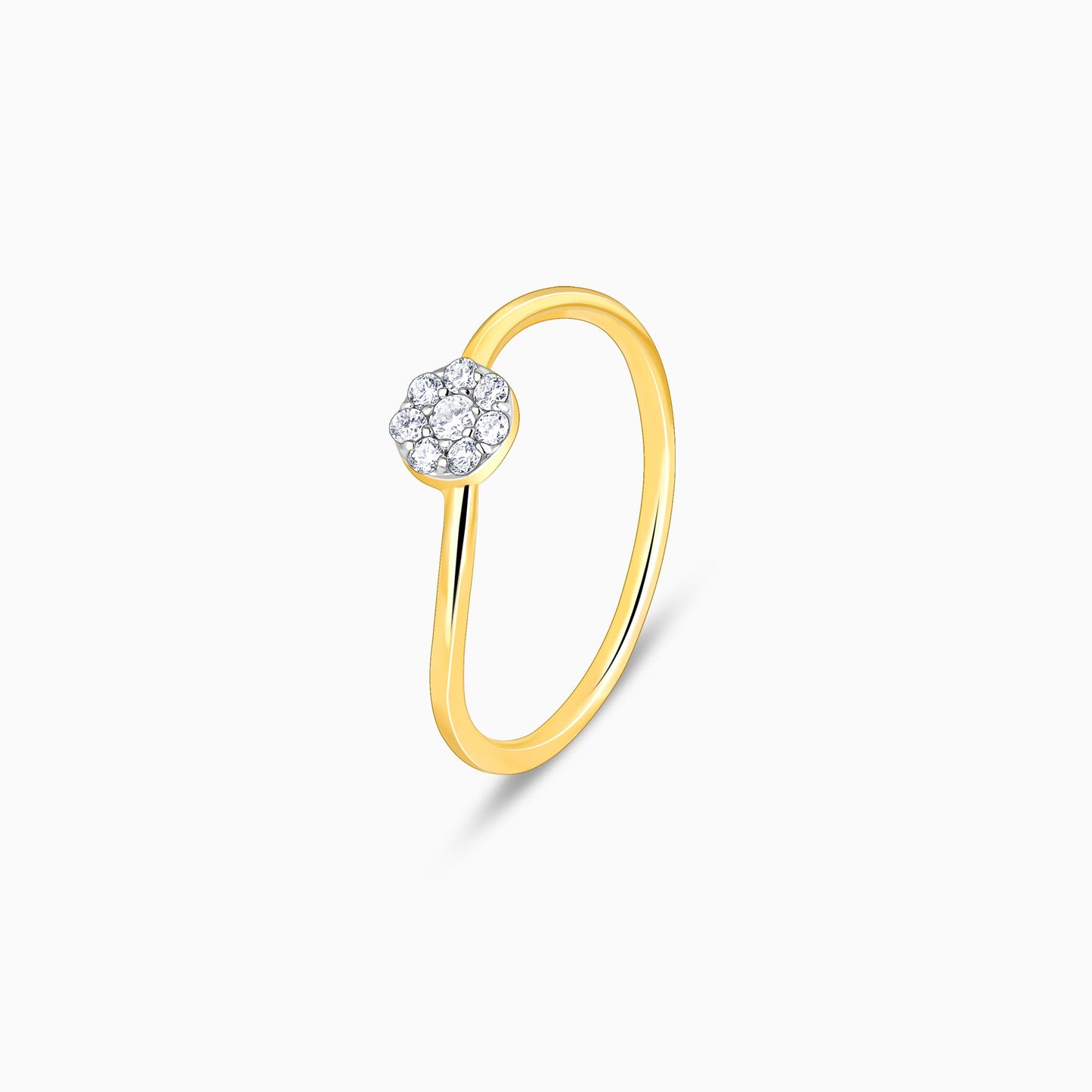 Gold Floral Orb Diamond Ring
