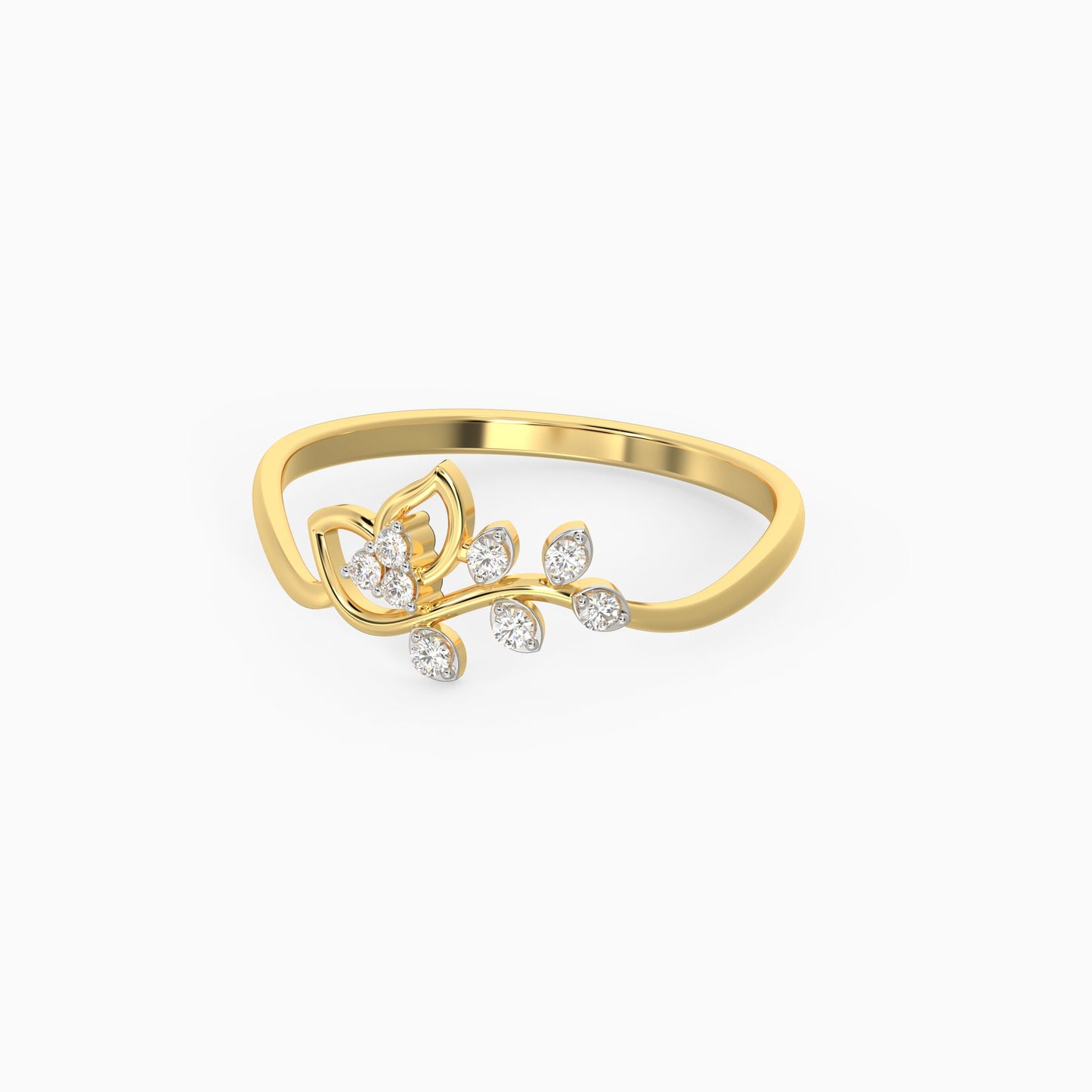 Gold Magnificent Petals Diamond Ring